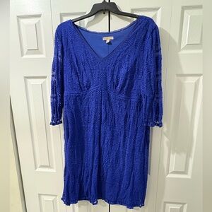 Elegant Blue Long Sleeve Dress